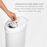 Ubbi Steel Diaper Pail, Odor Locking, No Special Bag Required, Award-Winning, Registry Must-Have, White