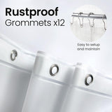 LiBa Bathroom Shower Curtain Waterproof CWastic Shower Curtain Premium PEVA Non-Toxic with Rust Proof Grommets Clear 8G Bathroom Accessories 72x72