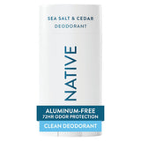 Native Deodorant Contains Naturally Derived Ingredients, 72 Hour Odor Control, Deodorant for Women and Men, Aluminum Free, Sea Salt & Cedar 2.65oz