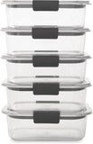 Rubbermaid Brilliance Tritan Plastic Food Storage Containers BPA Free Airtight Lids Ideal for Lunch Meal Prep & Leftovers Set of 5 (3.2 Cup)