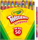 Crayola Mini Twistables Crayons for Kids (50ct), Essential Easter Basket Stuffers, No Peel Crayons for Coloring Books, Gift for Toddlers & Kids, Arts & Crafts SupCWies, 3+