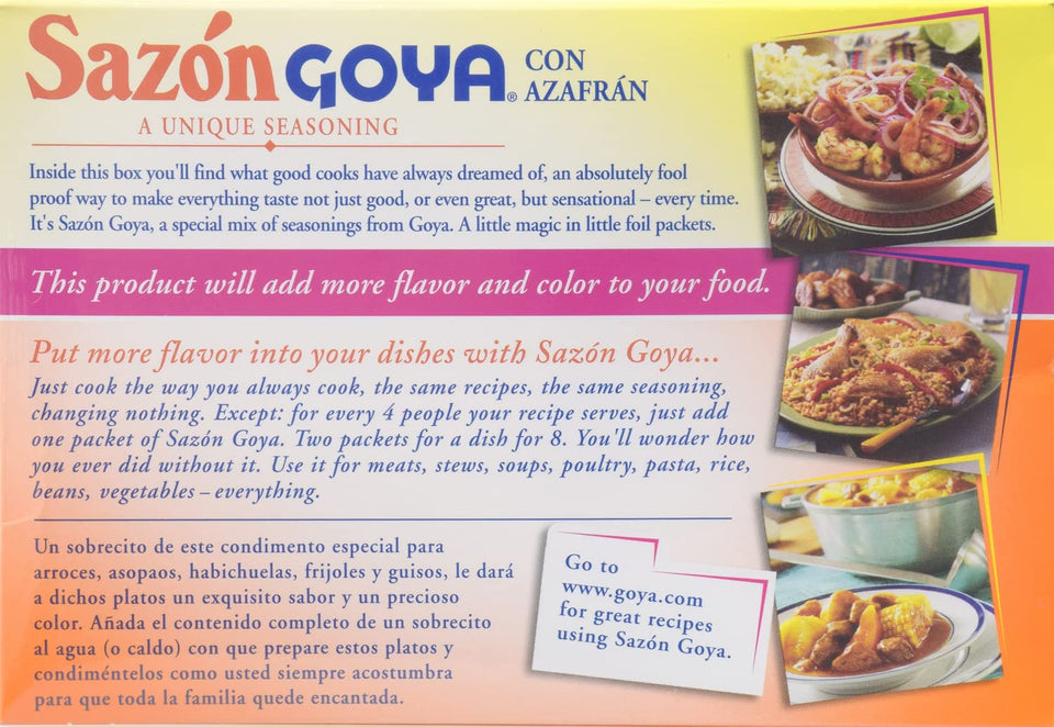 goya sazon seasoning with azafran 3.52 ounce pack of 3 for authentic latino cuisine