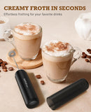 SIMPLETaste Rechargeable Milk Frother Wand Handheld, Dual Coil Whisk Head Drink Mixer, USB-C Electric Whisk with Stainless Steel Whisk for Coffee, Lattes, Cappuccino, Matcha, Hot Chocolate& Creamer
