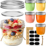 ComSaf Mini Mason Jars 4oz - 8 Pack, Regular Mouth Mason Jar with Lids and Seal Bands, Small Glass Canning Jar for Spice, Jam, Honey, Jelly, Dessert, Shower Wedding Favors, DIY Candles Decor