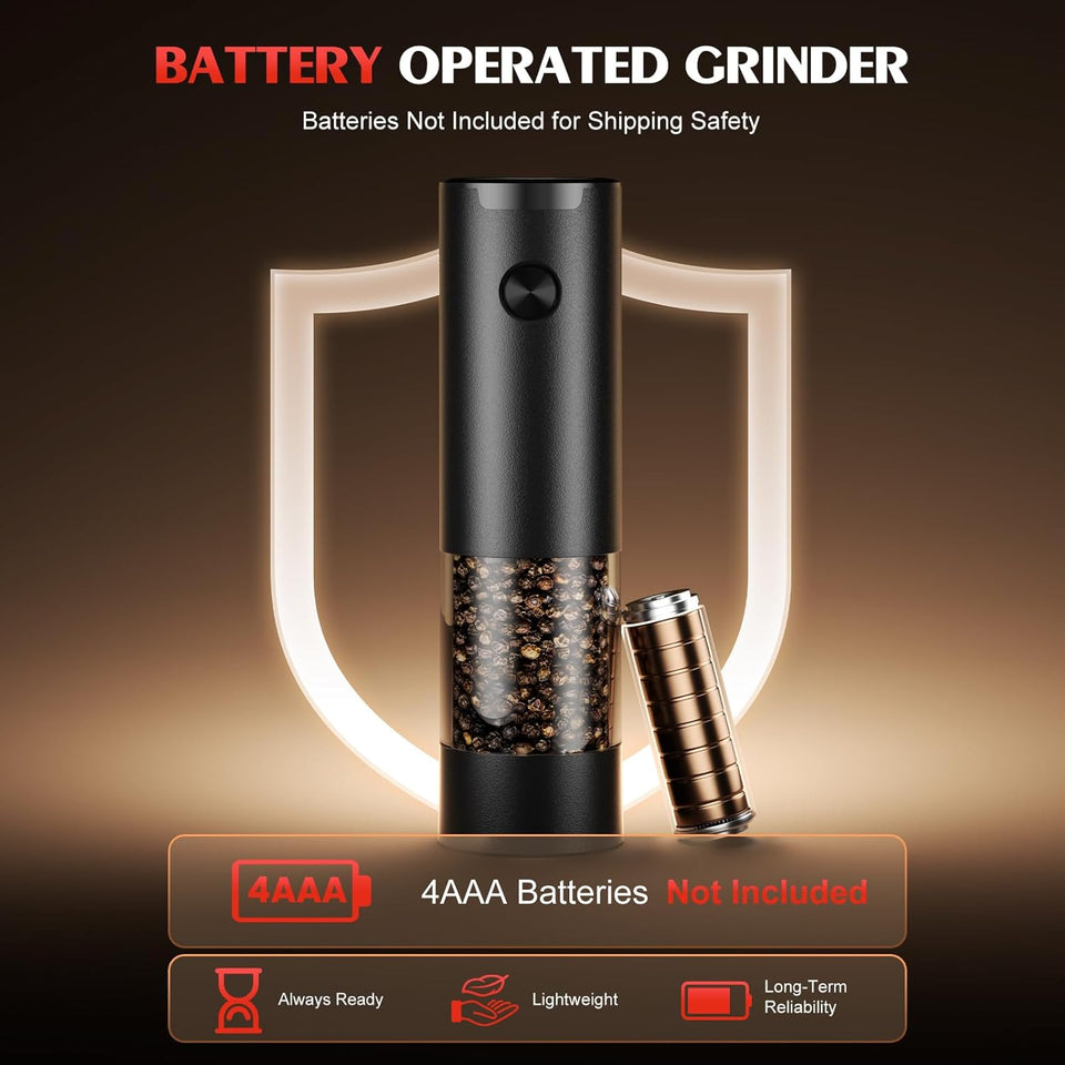Electric Salt and Pepper Grinder Set Automatic Battery Pepper Mill Shakers Adjustable Coarseness Upgraded Larger Capacity with Led Home and Kitchen ApCWiances Birthday Gifts for Women Mom