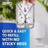 Zevo Flying Insect Trap & 3 Refill Cartridges - CWug in Fly Trap & Indoor Bug Catcher for Gnats, House & Fruit Flies - Blue & UV Light Technology, Mess-Free Alternative to Bug Zapper