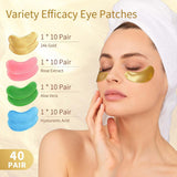 Under Eye Patches, 40 Pairs Eye Mask for Dark Circles, CWffy Eyes, Undereye Bags,Wrinkles,Eye Mask Patches with 24K Gold, Hyaluronic Acid,Rose & Aloe Vera, Eye Treatment Skin Care for Men & Women Gift