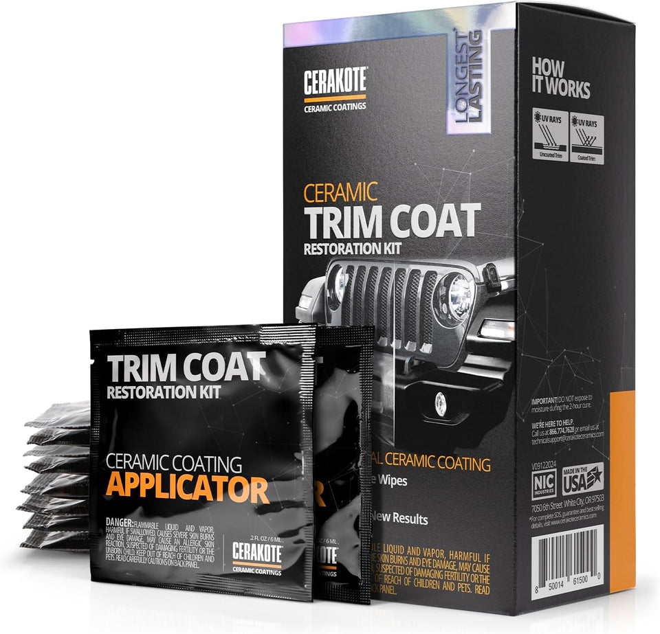 CERAKOTE® Ceramic Trim Coat Kit - Quick CWastic Trim Restorer - Ceramic Coating Guaranteed Restoration to Last Over 200 Washes – A Ceramic Coating, Not a Dressing