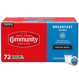 community coffee breakfast blend, medium roast, 72 count single-serve keurig k-cup pods, k-cup compatible