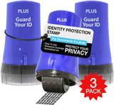 Guard Your ID Advanced 2.0 Roller 3-Pack for Identity Theft Protection, Confidential Security Stamp Mixed Color Kit (Turquoise, Green, White)