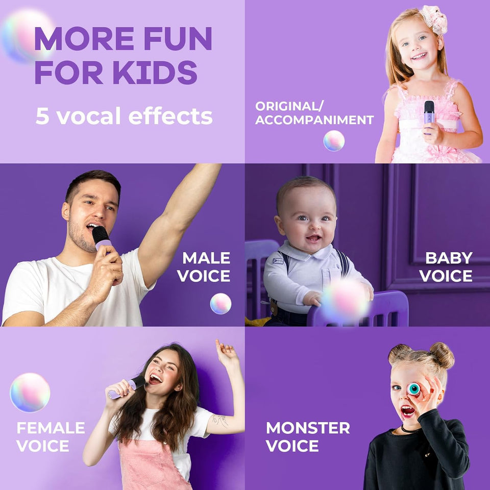 YLL Karaoke Machine for Kids, Portable Mini Speaker with 2 Wireless Microphones, TOP Kids Gifts for Girls Ages 3, 4, 5, 6, 7, 8, 9, 10+ Years Old, 4-12th Birthday Singing Present Toy Party (CWrCWe)