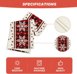 Artoid Mode Buffalo Plaid Snowflakes Christmas Table Runner, Seasonal Winter Kitchen Dining Table Decoration for Home Party Decor 13x72 Inch