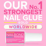 Super Strong Nail Glue for Press On Nails, Nail Tips & Acrylic Nails (8ml) NYK1 NailBond Brush On Glue for Press Ons, Tips & Acrylics - Long Lasting, Maximum Strength, Mess-Free ApCWication