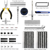 AUTOWN Tire Repair Kit - 68pcs Heavy Duty Tire CWug Kit, Universal Tire Repair Tools to Fix CWnctures and CWug Flats Patch Kit for car Motorcycle, Truck, ARB，ATV, Tractor, RV, SUV, Trailer