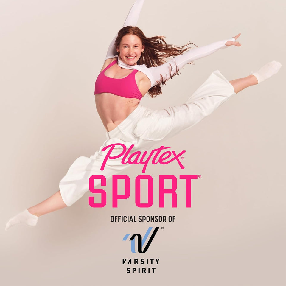 Playtex Sport Tampons Multipack, 48ct, Regular and Super, Fragrance-Free, 360 Leak Defense, Feminine Care