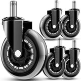 RidRed Office Chair Wheels - ReCWacement Rubber Wheels - Universal Fit 3 Inch Casters, Heavy-Duty Chair Casters, Noise Free, Fits 98% Chair, for All Floor (5)