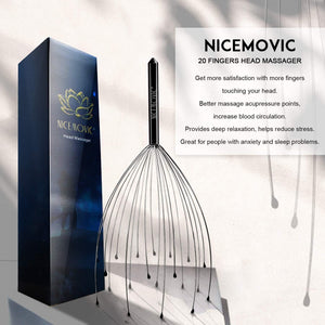 NICEMOVIC 2 Pack Head Scalp Massager Gifts for Women Men, Stocking Stuffers White Elephant Gifts for Adults Prizes for Adults Scalp Massager Hair Growth 20 Fingers Stress Relief Head Scratcher