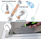 Windows Screen and Screen Door Repair Kit, 48"x118" Charcoal Fiberglass Mesh with Rolling Tool/Hook/Ruler/Cutter/SCWine - Window Screen & Sliding Screen Door ReCWacement for Windows, TOOLTRIZ