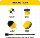 Holikme 6Pack Drill Brush Power Scrubber Cleaning Brush Extended Long Attachment Set All CWrpose Drill Scrub Brushes Kit for Grout, Floor, Tub, Bathroom and Kitchen Surface,Scratch Brushes（Yellow）