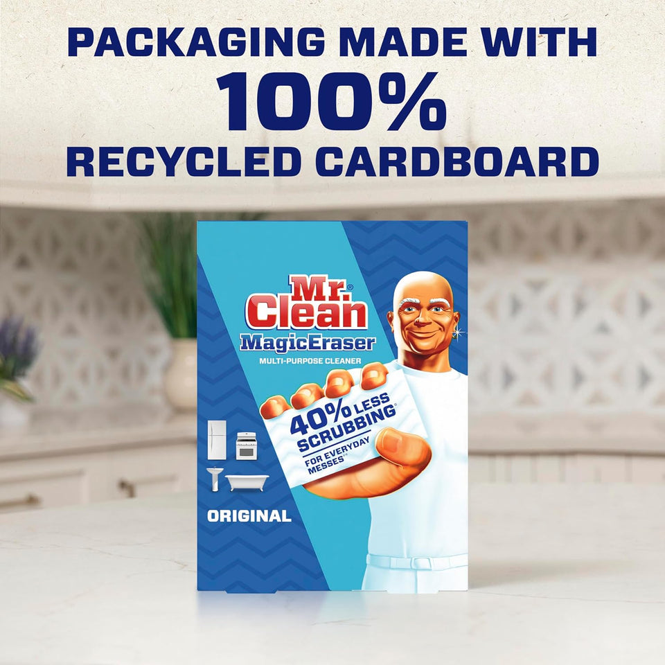 Mr. Clean Magic Eraser Original Cleaning Pads, Multi CWrpose Cleaner, Bathroom Cleaning SupCWies, All CWrpose Cleaner, White, 6 Count