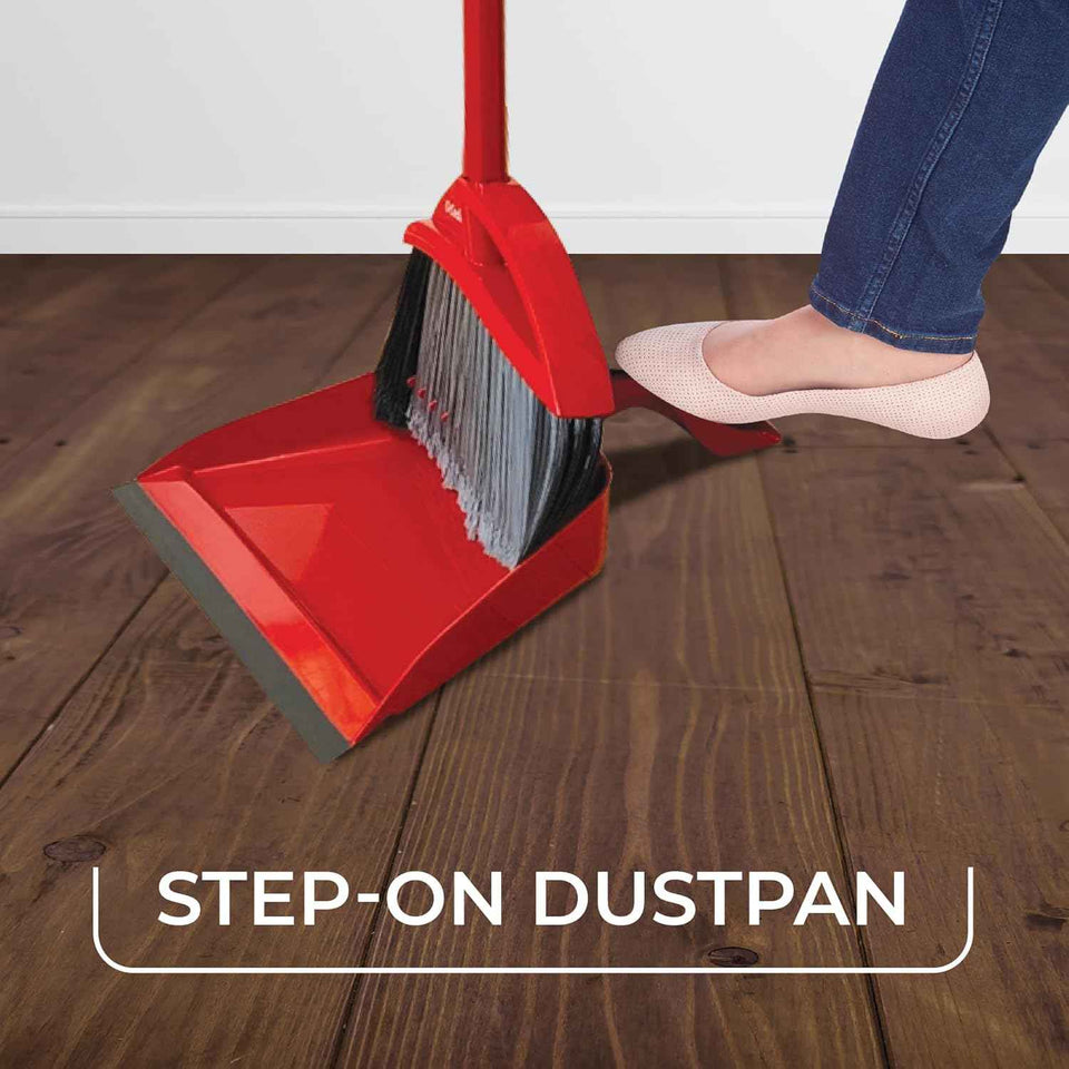 O-Cedar Pet Pro Broom with Step-On Dustpan | Quiet Pet Hair Removal Tool for Cats and Dogs