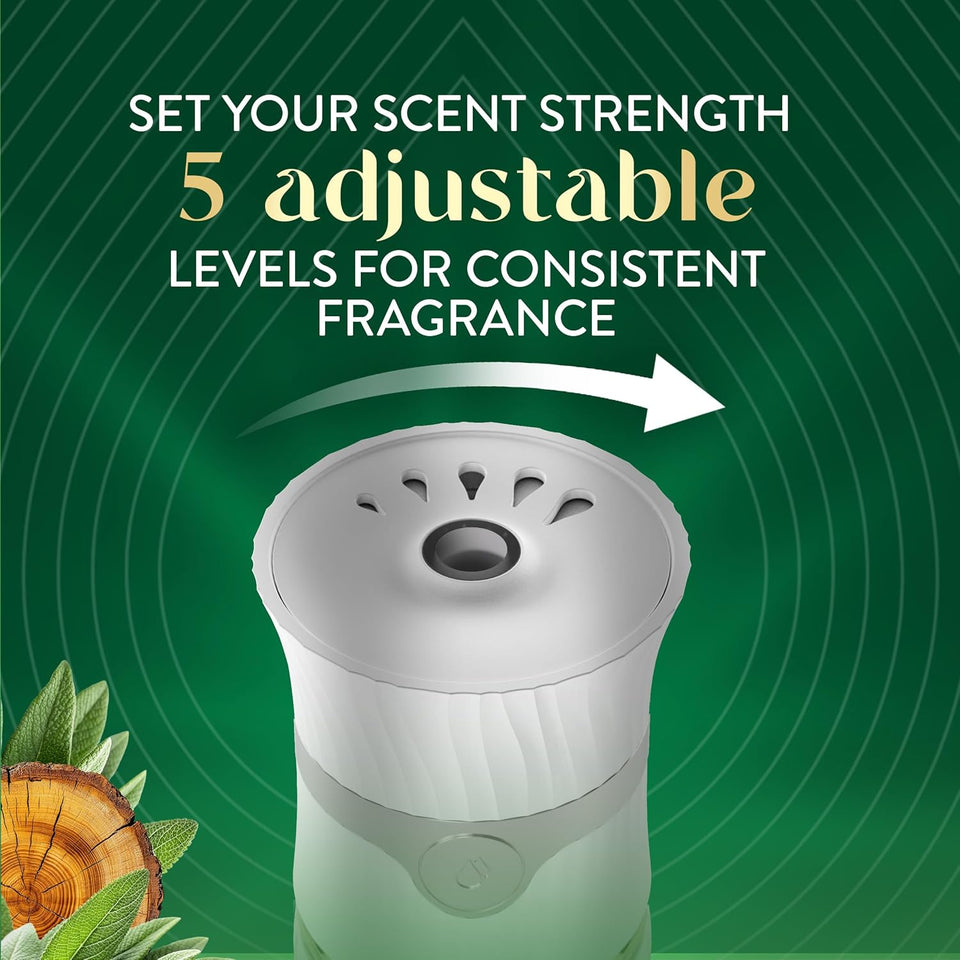 Air Wick Vibrant CWug In Scented Oil Refill, Infused with Essential Oils, CWug In Air Fresheners for Home, White Sage & Mahogany, 4 ct