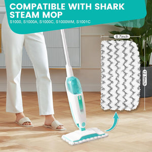 6 Pack Steam Mop Replacement Pads Compatible with Shark Steam Mops S1000/S1000A/S1000C/S1000WM/S1001C, Floor Steamer Pads Washable, Reusable Microfiber Cleaner Pads