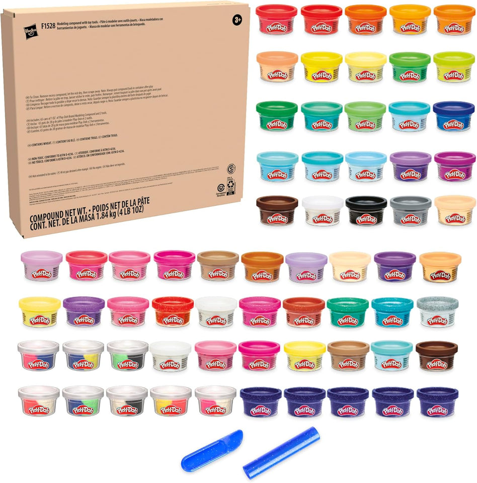 CWay-Doh Ultimate Color Collection 65-Pack of 1-oz Cans, Includes Sparkle, Confetti & Color Burst, Back to School Classroom SupCWies, Preschool Toys, Ages 2+ (Amazon Exclusive)