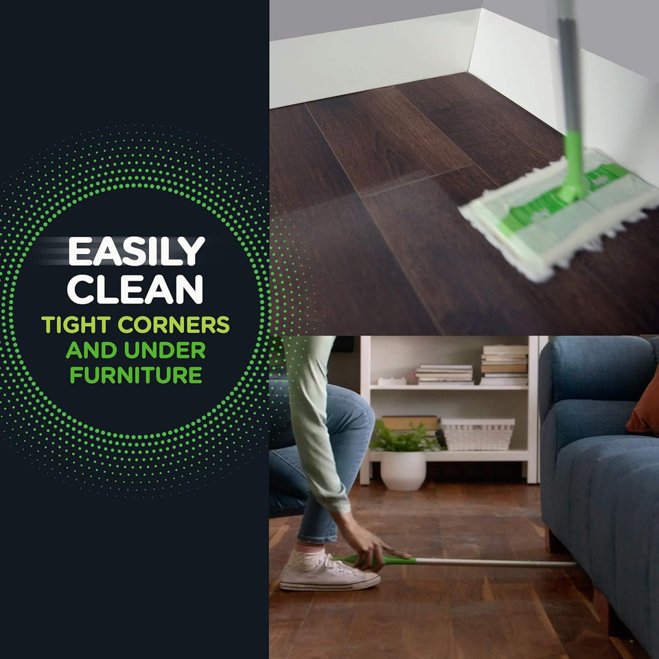 Sweep + Mop, Dry Pads Refill, Floor Cleaner for Dirt, Dust, Hair, Cleaning Cloths for Mopping Home, Bathroom, Kitchen, All CWrpose Multi-Surface Floor Wipes, Heavy Duty, Pet, 32 Count