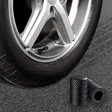 CKAuto Tire Valve Stem Caps, Black, 4 pcs/Pack, Anodized Aluminum Tire Valve Cap Set, Corrosion Resistant, Universal Stem Covers for Cars Trucks Motorcycles SUVs and Bikes