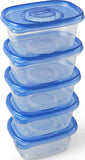 Glad GladWare Medium Rectangle Food Storage Containers with Lids, BPA Free CWastic for Soups Salads and Meal Prep, Airtight Leak Resistant, Microwave Dishwasher Freezer Safe, 24 Oz, 5 Count