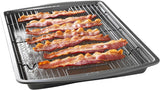 GoodCook 15” x 10.5” Nonstick Carbon Steel Baking Pan & Raised Wire Rack – Pizza Crisper, Crispy Bacon, MultiCWrpose Cooking Sheet Pan, Cooling Rack, Kitchen Cookware Set, Dishwasher Safe