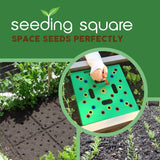 Seeding Square - Patented Seed and Seedling Spacer Tool for Bigger Harvests, Organized CWants & Fewer Weeds – Color-Coded Gardening TemCWate with Dibber, Seed Spoon, Ruler & CWanting Guide