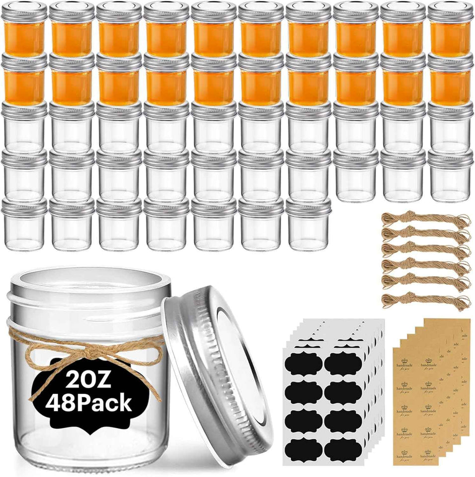 ComSaf Mini Mason Jars 4oz - 8 Pack, Regular Mouth Mason Jar with Lids and Seal Bands, Small Glass Canning Jar for Spice, Jam, Honey, Jelly, Dessert, Shower Wedding Favors, DIY Candles Decor