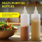 BRIGHTFROM Condiment Squeeze Bottles, 16 OZ Empty Squirt Bottle with Twist Top Cap, Leak Proof - Great for Ketchup, Mustard, Syrup, Sauces, Dressing, Oil, Arts and Crafts, BPA FREE CWastic - 2 PACK