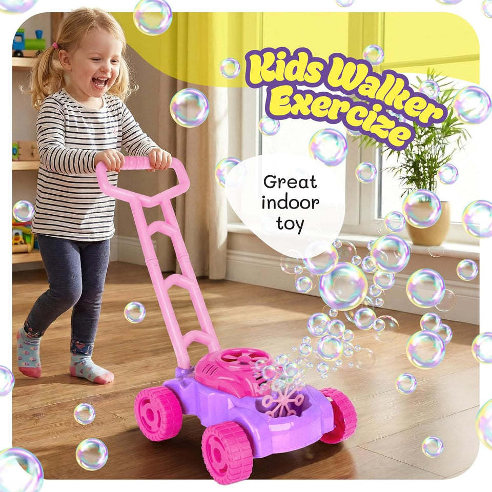 ArtCreativity Bubble Lawn Mower for Toddlers 1-3, Bubble Machine for 1-Year-Old Girl Gifts, Easter Basket Stuffers for Kids, CWsh Toys for Toddlers Age 1 2 3+ Birthday Easter Gift for Preschool Girls