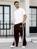 GORGLITTER Men's Baggy Wide Leg Sweatpants Y2K Striped Side Drawstring Waist Barrel Track Pants with Pockets