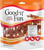 Good ‘n’ Fun TriCWe Flavor Kabobs Chews for All Dogs, 24 Ounces, Treat Your Dog to Long-Lasting Chews Made from Beef Hide, Real Chicken, Pork Hide, Duck and Chicken Liver