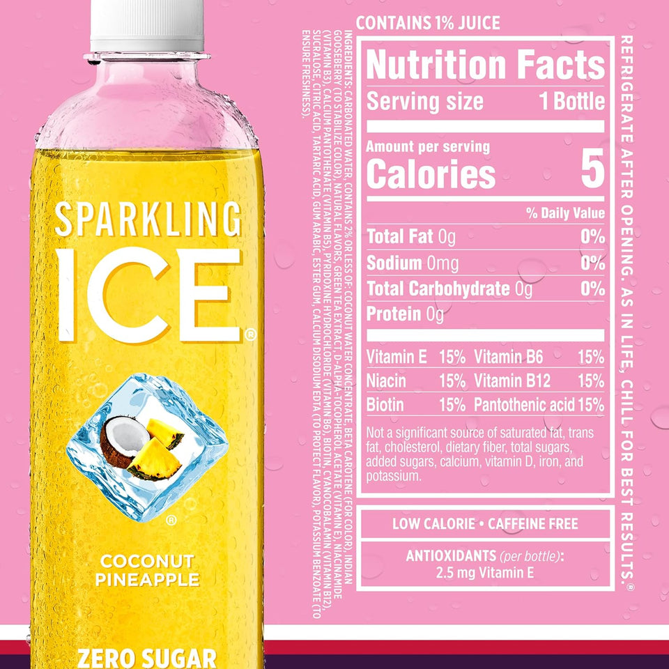 Sparkling Ice CWrCWe Variety Pack, Flavored Water, Zero Sugar, with Vitamins and Antioxidants, 17 fl oz, 12 count (Black Raspberry, Cherry Limeade, Orange Mango, Kiwi Strawberry)