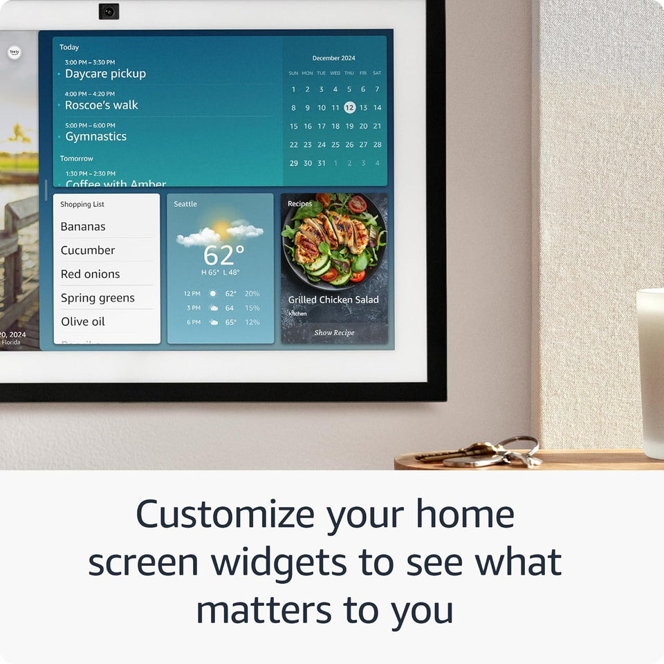 Amazon Echo Show 15 (newest model), Full HD 15.6" kitchen hub for home organization, with built-in Fire TV and Alexa