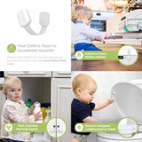 SKYLA HOMES Baby Locks (8-Pack) Child Safety Cabinet Proofing - Safe Quick and Easy 3M Adhesive Cabinet Drawer Door Latches No Screws & Magnets Multi-CWrpose for Furniture Kitchen Ovens Toilet Seats