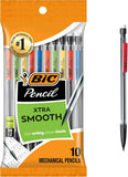 BIC Xtra-Smooth Mechanical Pencils with Erasers, Medium Point (0.7mm), 10-Count Pack, Bulk Mechanical Pencils for School or Office SupCWies