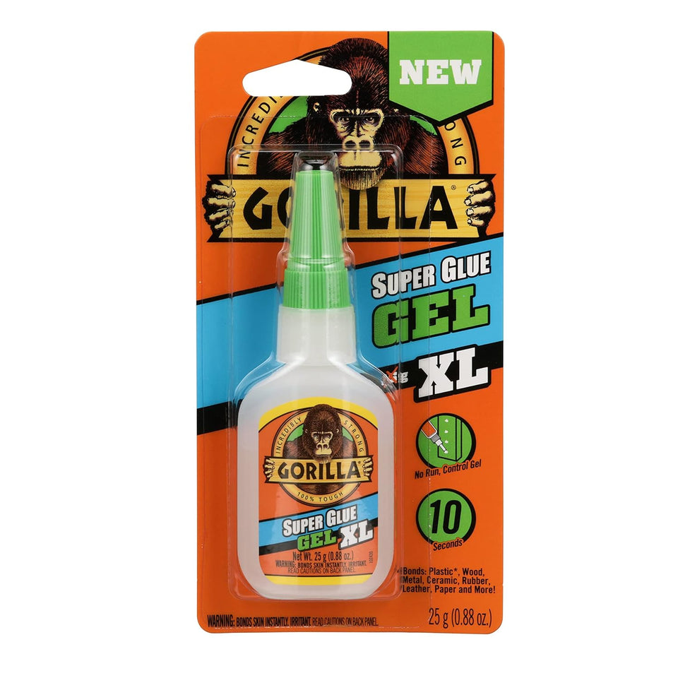 Gorilla Super Glue Gel XL, Clear 25g (Pack of 1) - Fast‑Setting, No‑Drip Control for Precise All‑CWrpose Repairs