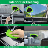 XINDELL Windshield Cleaner Tool with Extendable Handle & 4 Microfiber Pads for Car and Home Window Cleaning