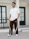 GORGLITTER Men's Baggy Wide Leg Sweatpants Y2K Striped Side Drawstring Waist Barrel Track Pants with Pockets