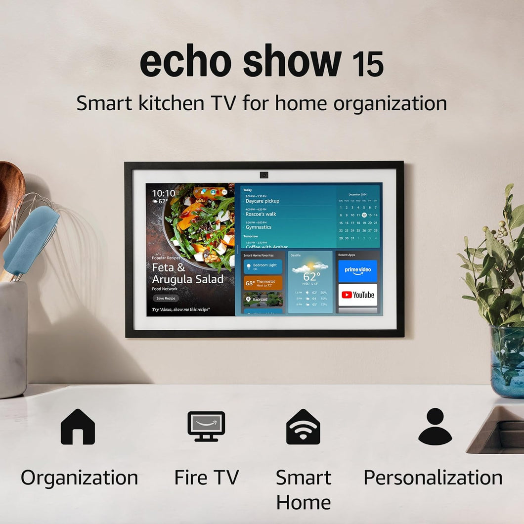 Amazon Echo Show 15 (newest model), Full HD 15.6