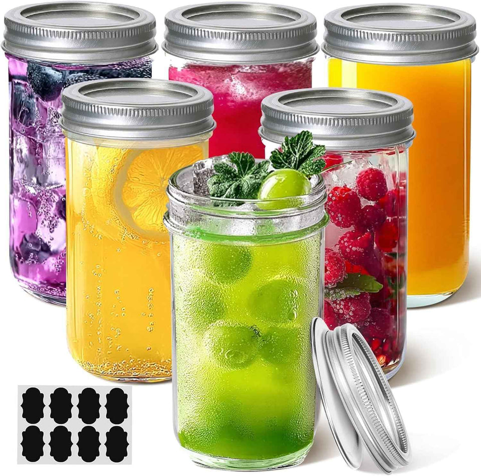 ComSaf Mini Mason Jars 4oz - 8 Pack, Regular Mouth Mason Jar with Lids and Seal Bands, Small Glass Canning Jar for Spice, Jam, Honey, Jelly, Dessert, Shower Wedding Favors, DIY Candles Decor