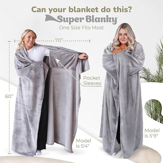 Super Blanky Wearable Blankets for Women, Adult Wearable Blanket Men, Mother's Day Gifts for Her, Wife Birthday Gift Ideas