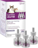 COMFORT ZONE Multi Cat Calming Diffuser Refill, 6 Pack – Cat Calming Pheromone Refills Help Reduce Anxiety, Stress, Scratching, Urine Marking, Multi-Cat Aggression, (30-Day Refills, 180-Day Supply)