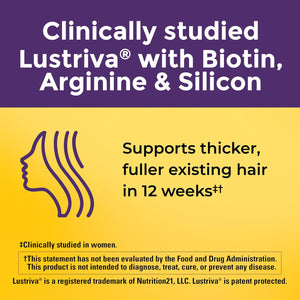 Nature Made Hair Growth Softgels, Clinically Studied Lustriva + Biotin, Vitamin C & A, Hair Growth Vitamins - Support Healthy Hair as You Age, 30 Softgels, 30 Day Supply